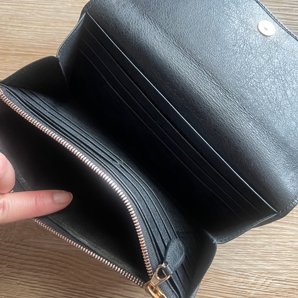 BALENCIAGA Giant Money Agneau Leather Rose Gold Hardware Continental Long Wallet - Picture 15 of 17